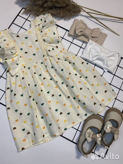 Летнее муслиновое поатье новое 98-116