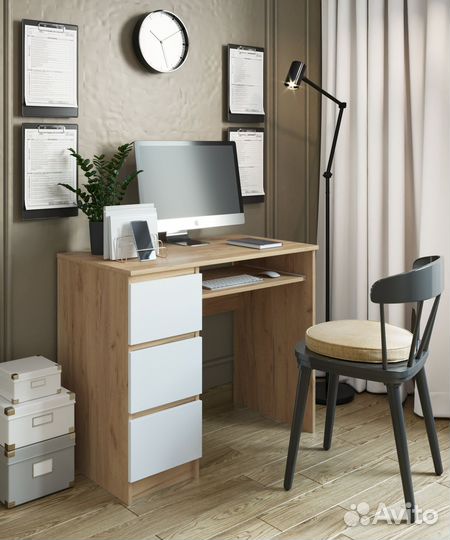 Белый Компьютерный стол Мадера смп 900