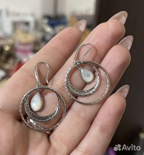 Серебряные серьги с перламутром 925