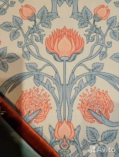 Ткань хлопковая саржа Плетистая роза Моррис