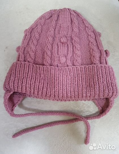 Шапка 100 шерсть мериноса на 1-3года