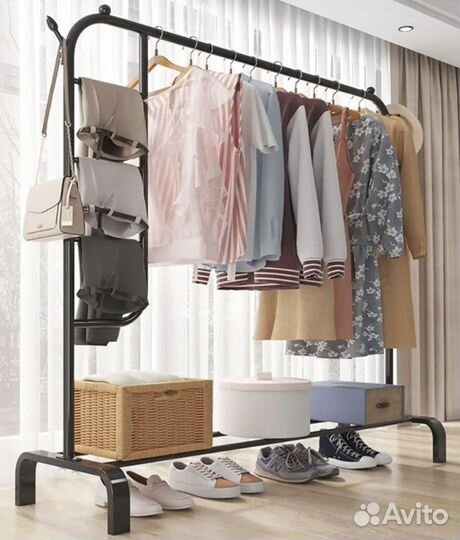 Вешалка напольная с отделом для брюк металл новая
