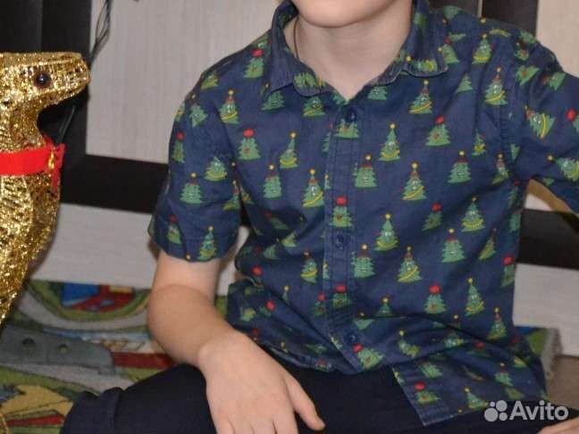 Рубашка новогодняя 122-128