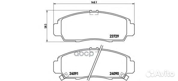 Колодки тормозные дисковые перед P28034 Brembo