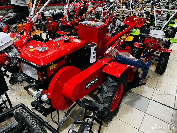 Дизельный мотоблок Хопер мт15е + плуг