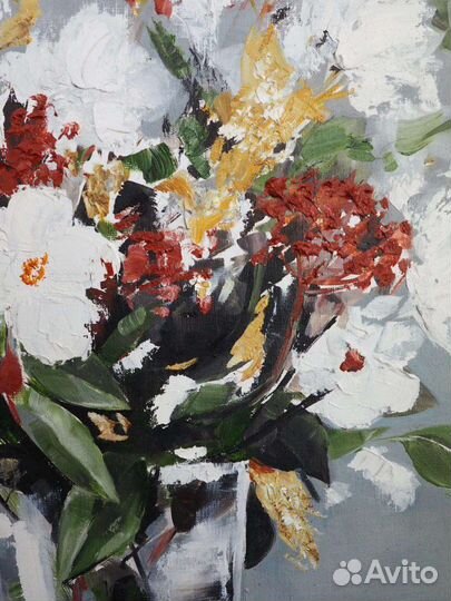Картина маслом. Цветы. холст 50*50