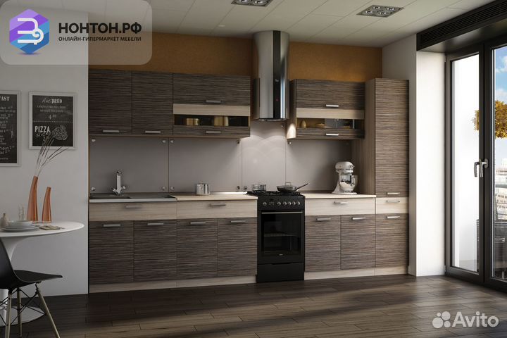 Кухня Эра Зебрано 2.8 м ясень шимо светлый / зебра