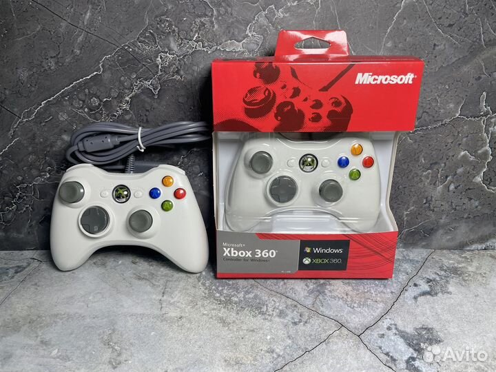 Геймпад джойстик для пк и 360 xbox белый