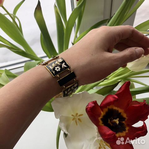 Браслет Лфо эмаль черный винтаж