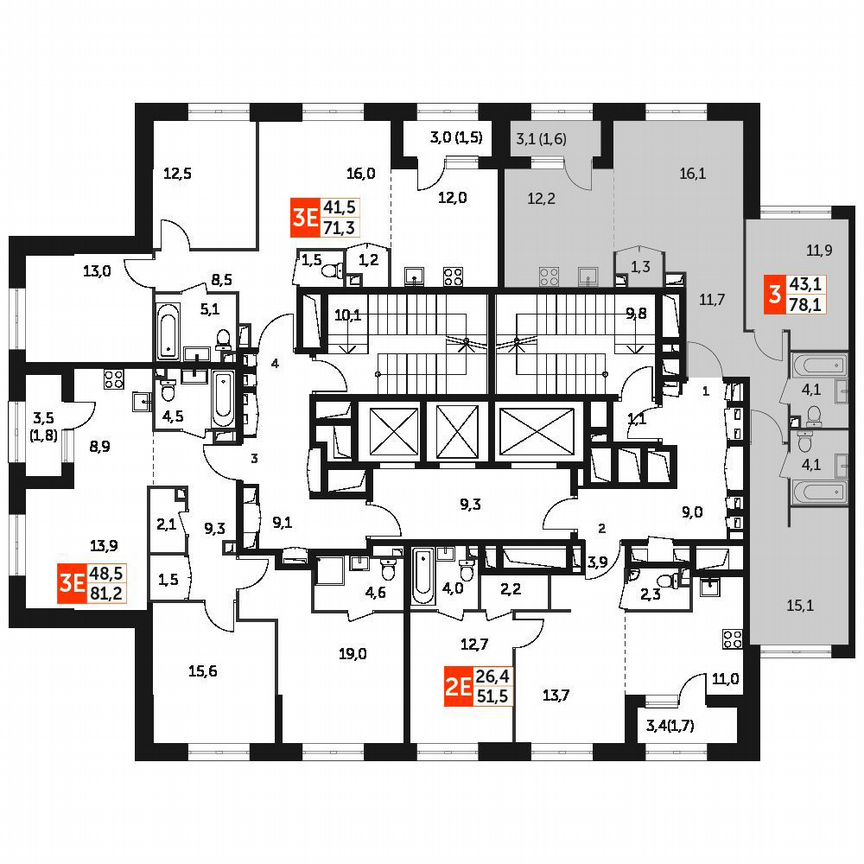2-к. квартира, 78,1 м², 25/25 эт.