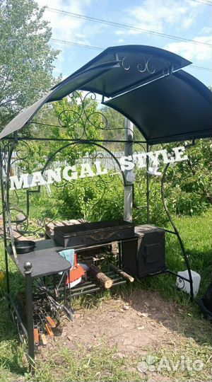 Мангал с печью под казан