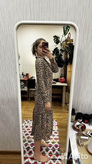 Платье hm леопардовое