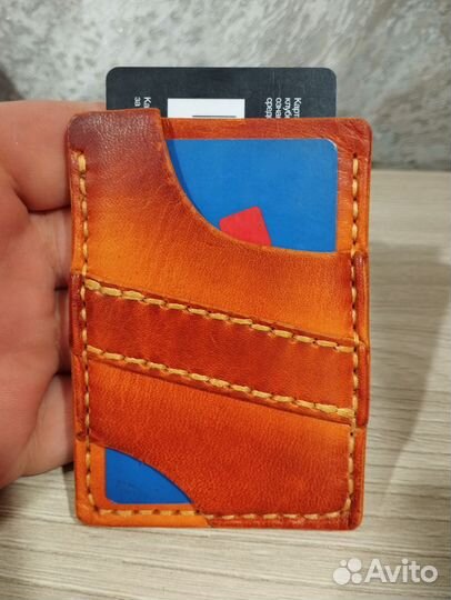 Кардхолдер ручной работы из натуральной кожи
