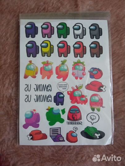 Переводные тату among us