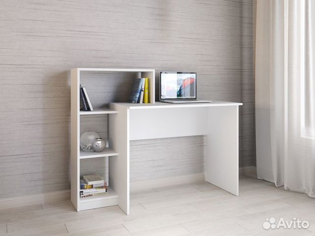 Стол письменный, компьютерный, белый в наличии