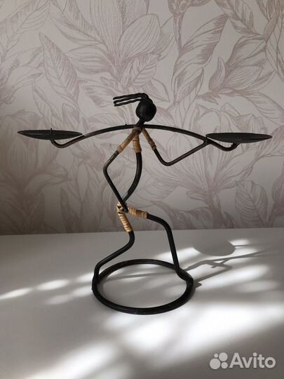 Подсвечник в этно стиле на 2 свечи