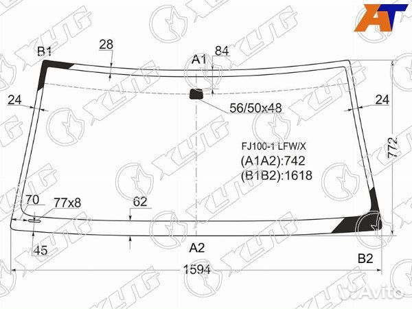 Стекло лобовое toyota land cruiser cygnus