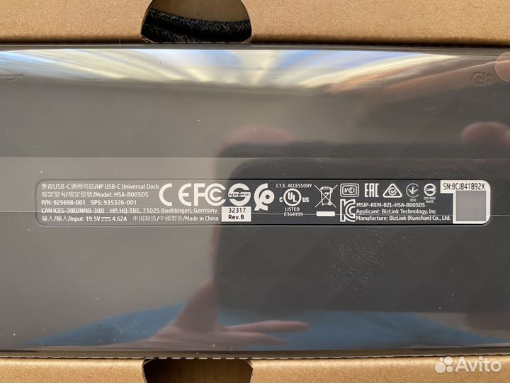 Докстанция HP USB-C Universal Dock 1mk33aa#abb