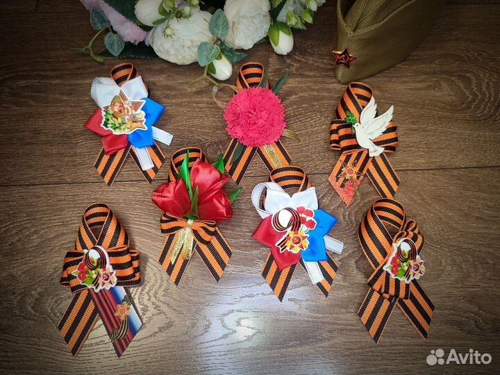 Патриотические бантики, галстук, георгиевские лент