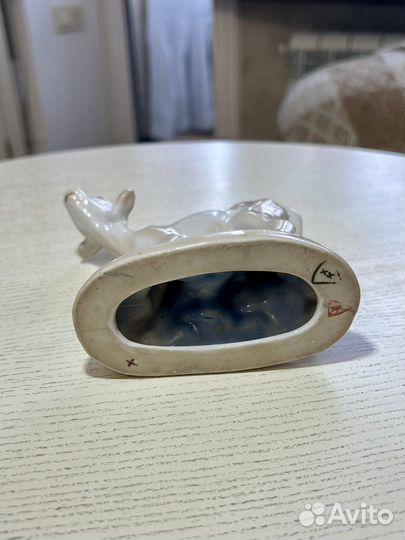 Статуэтка «Телёнок» гжель, Люкс, СССР 1950 гг