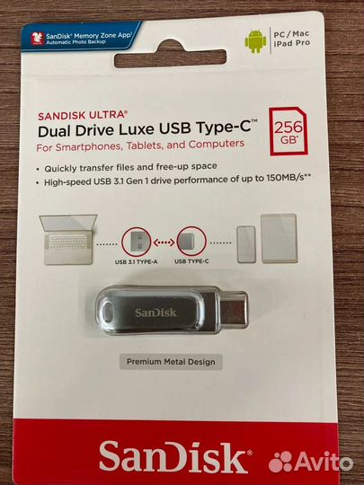 Флешка SanDisk Ultra Dual Drive Luxe USB/Type-C