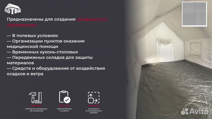 Надувной модуль. Каркасная надувная палатка