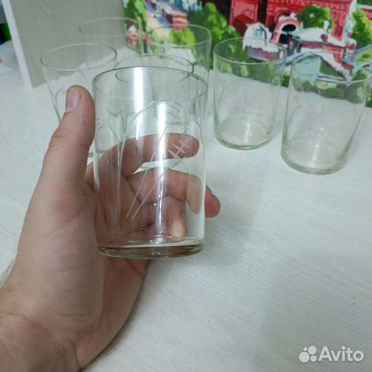 Набор Стопки стеклянные СССР. Стекло с гравировкой