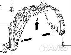 Передний правый подкрылок -V Toyota RAV4
