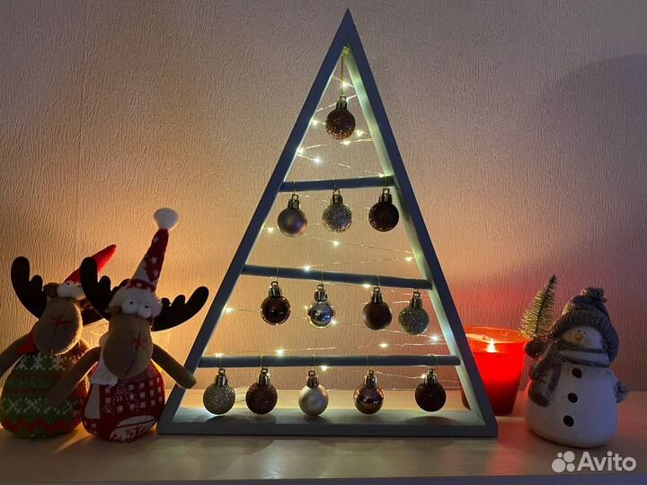 Новогодний декор. Елка из дерева