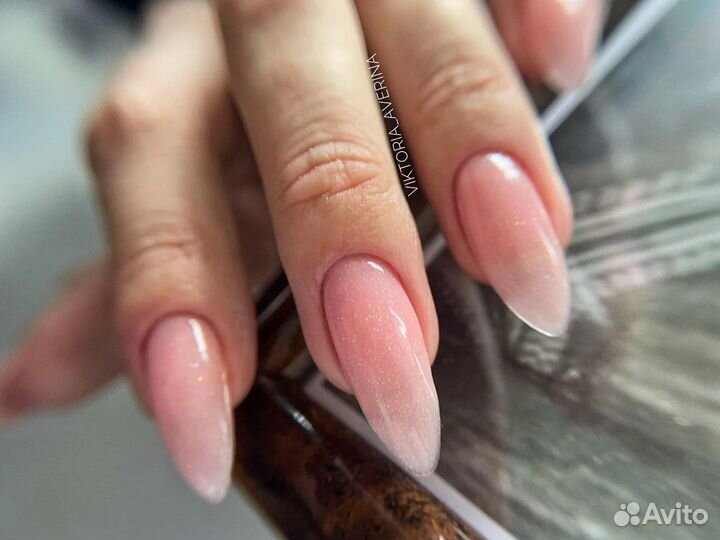 Маникюр гель лак наращивание