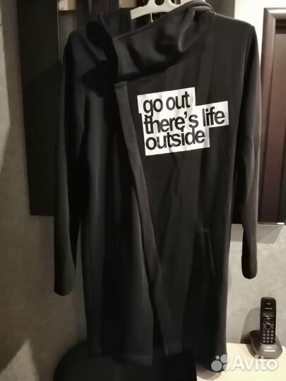 Кардиган мужской на молнии с капюшоном