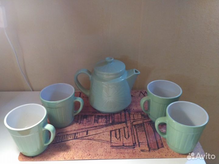 Керамический набор. Кувшин и бокалы. СССР 70 гг