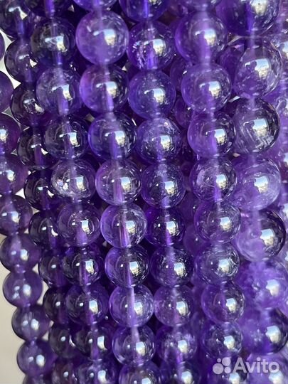 Натуральные бусины аметиста
