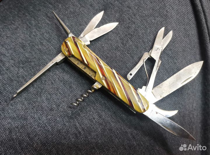 Старинный перочинный складной нож редкий в чехле