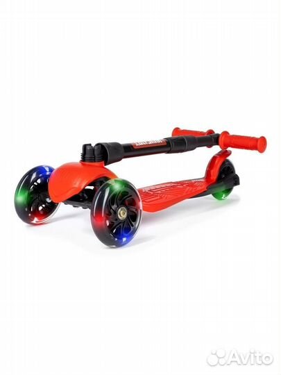 Самокат детский baby (светящиеся колеса) красный