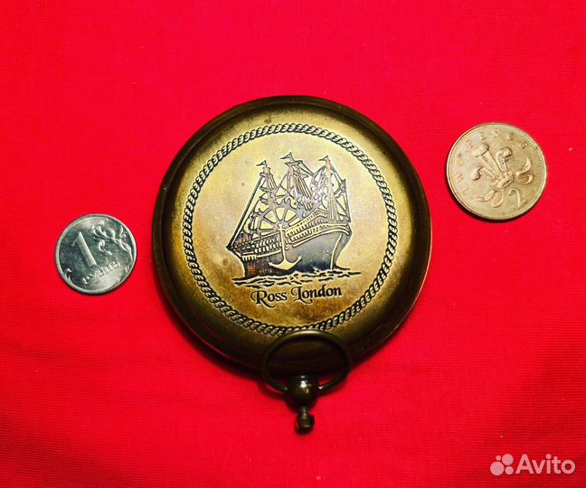 Англия Старинный Морской большой Компас Бронза