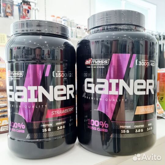 Гейнер Gainer + Креатин 3000гр бeз сaхара