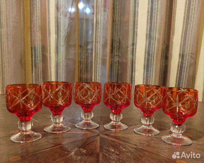 Винный набор цветной хрусталь