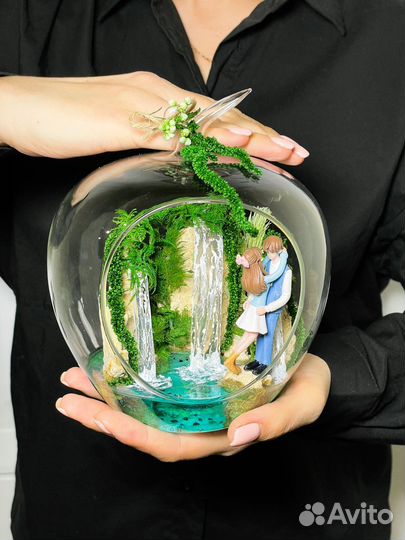 Флорариум моссариум Свадьба подарок миниатюра