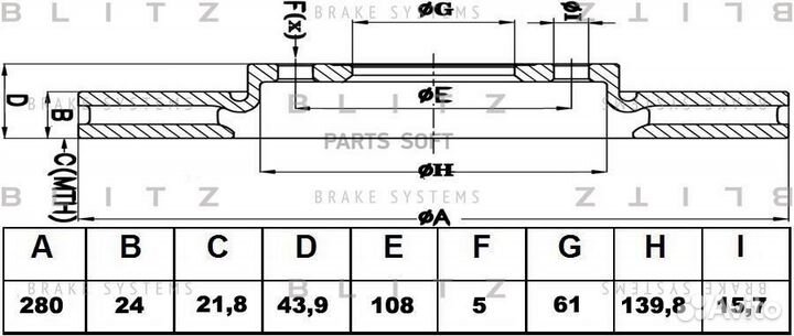 Blitz BS0460 Диск тормозной перед