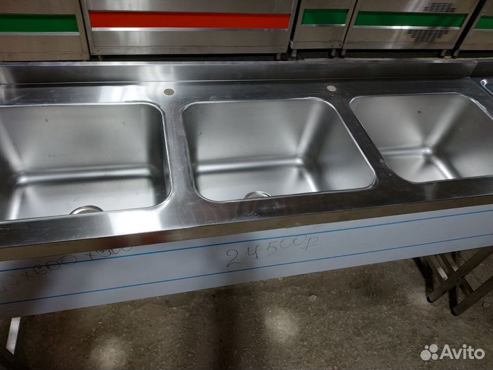 Мойка 3 секции цельнотянутая ванна раковина