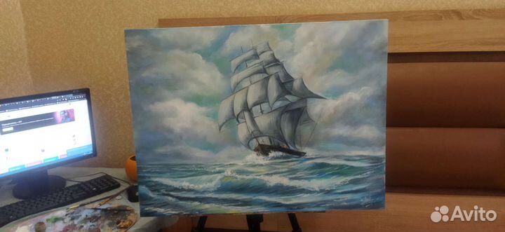 Парусник корабль морской пейзаж яхты Симферополь