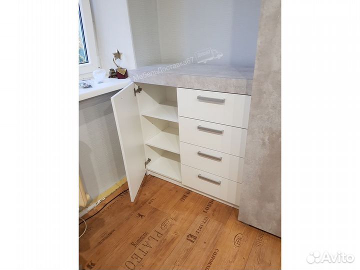 Комод (0,9м) бетон светлый (бетон темный, сонома