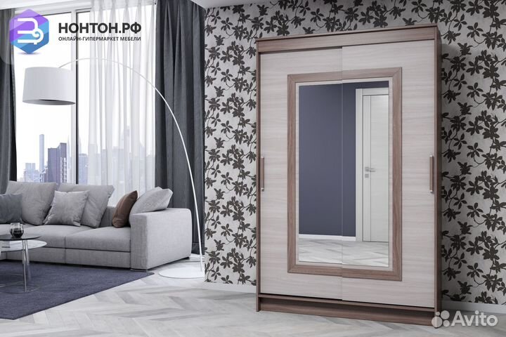 Шкаф-купе Элегант 5 ясень шимо темный / ясень шимо