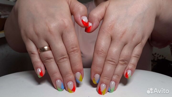 Аппаратный маникюр+педикюр + покрытие+ укрепление