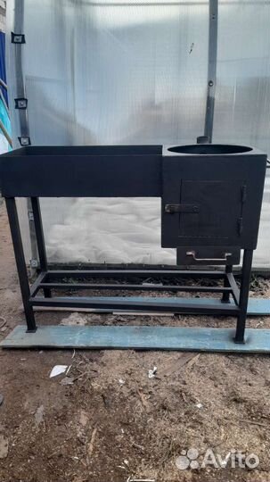 Мангал с печью под казан