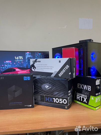 Игровой пк на кастомной воде i7\3070\16gb\256+500