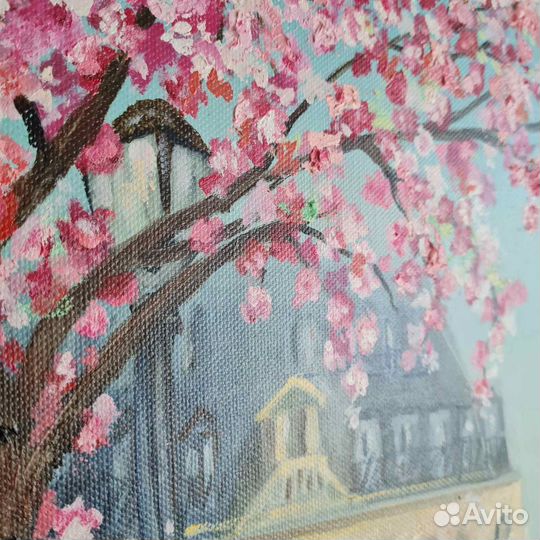 Картина маслом городской пейзаж