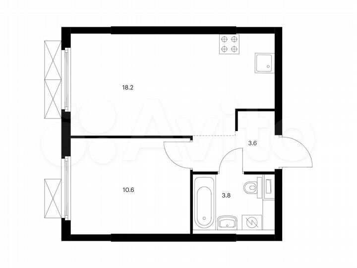 1-к. квартира, 36,2 м², 8/9 эт.