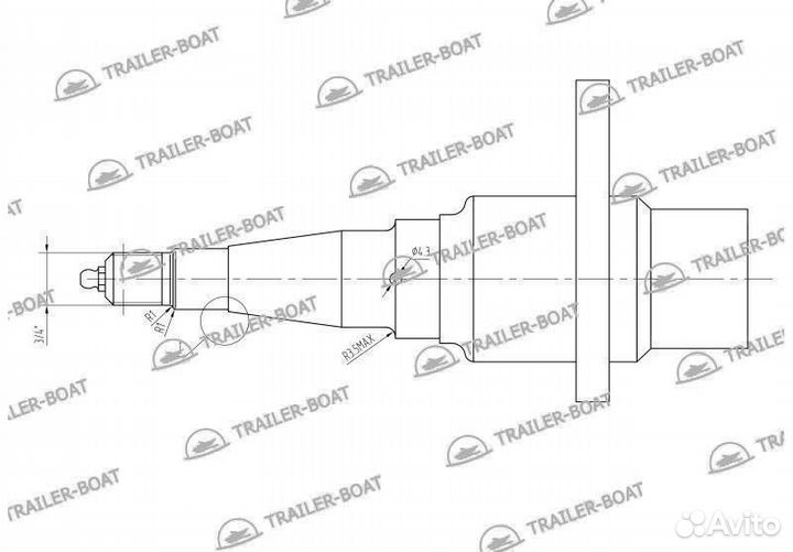 Шпиндель с фланцем для суппорта гидравлической тормозной системы